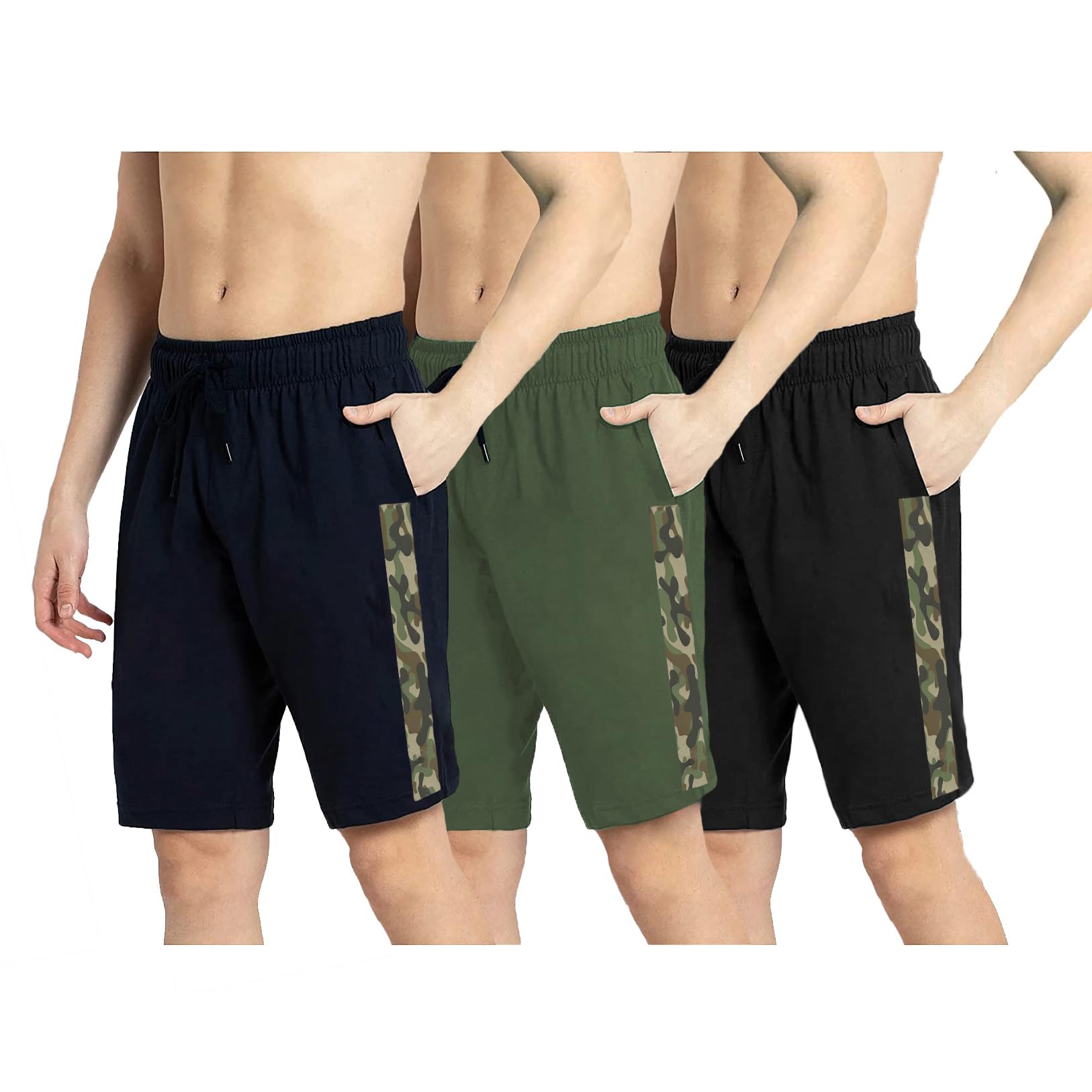 West Gate Clothing Comfortable Plus Size Mens Cotton Shorts Combo | Camouflage Printed Shorts | Pack of 3-image-14