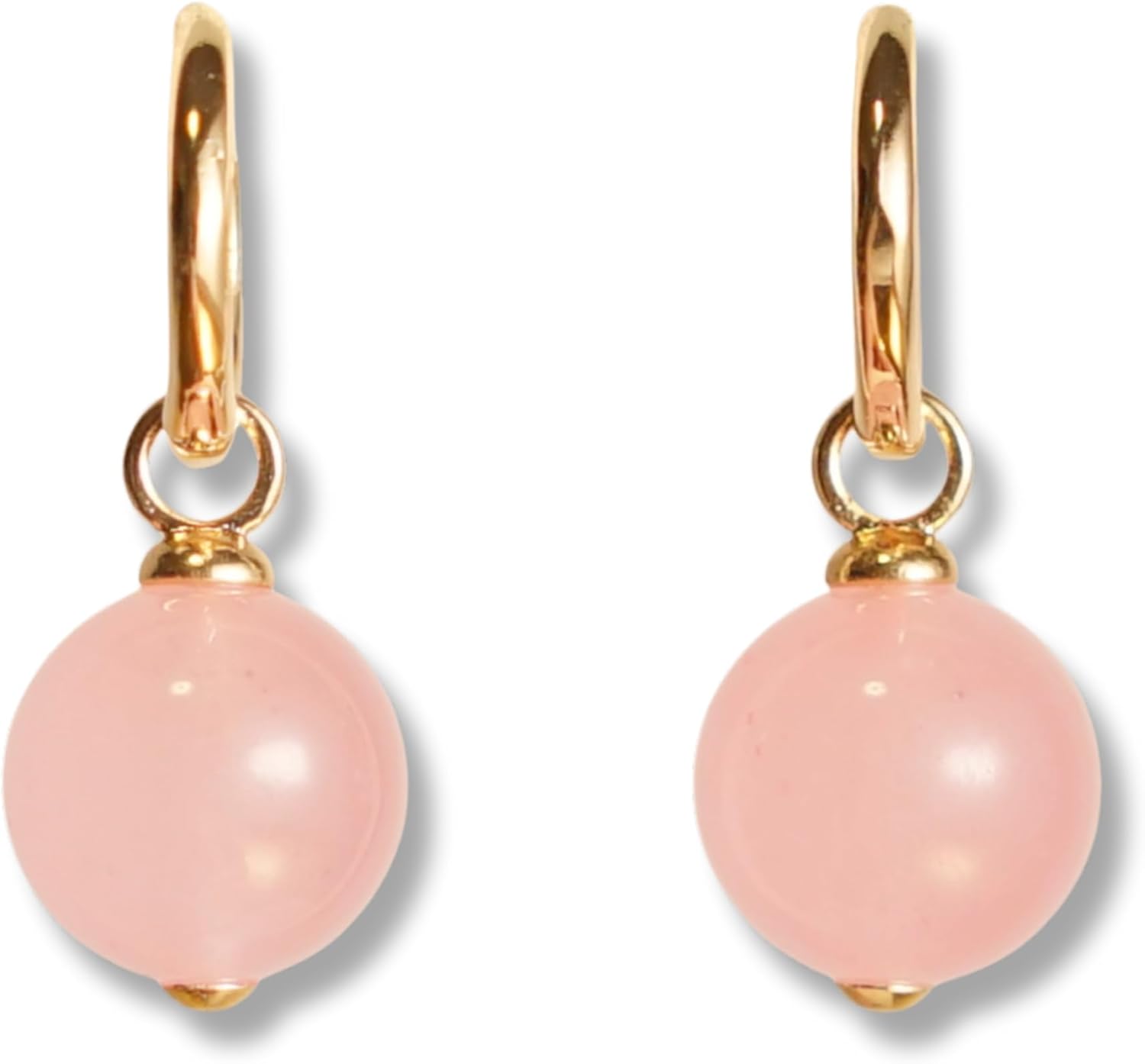 Natural Gemstone Drop Earrings | 2-in-1 Convertible Crystal Pendant Necklace Set | Modern Minimalist Jewelry Gift for women | Includes 14K Gold Plated Hoops, Rope Chain & Pendant Bail