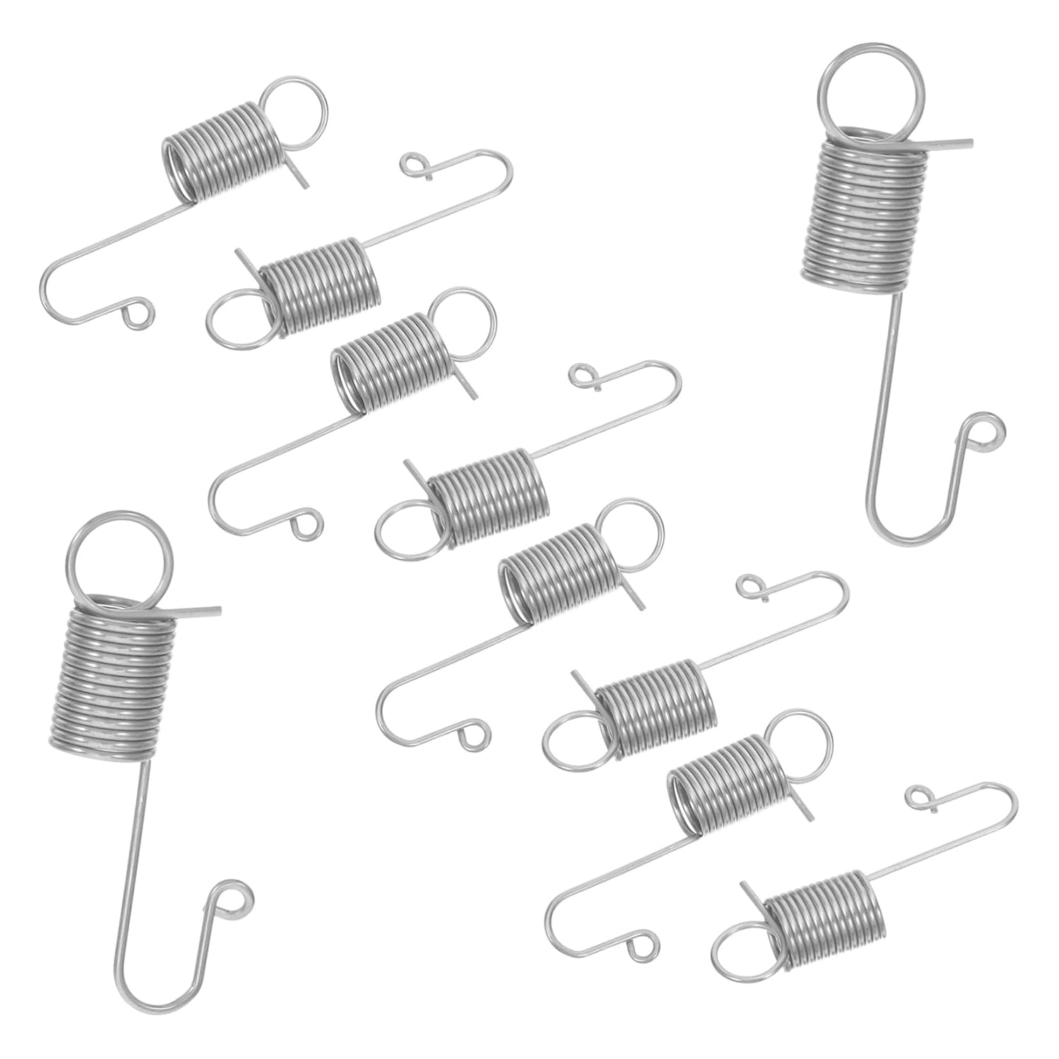 10pcs Heavy-Duty Dual Hook Extension Springs, 1x10x47mm Steel Tension Springs for Industrial Machinery, Mechanical Construction and Power Transmission Applications