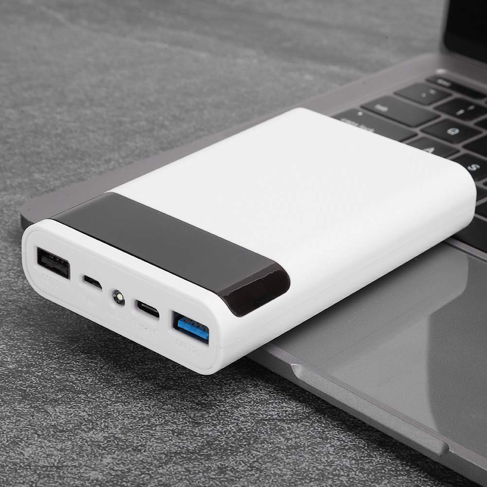 Portable Battery Storage Box, Quick Charging Battery Box, Black/White Durable No Welding Repeated Disassemble Lightweight for Mobile Phone Fast Charging(White)