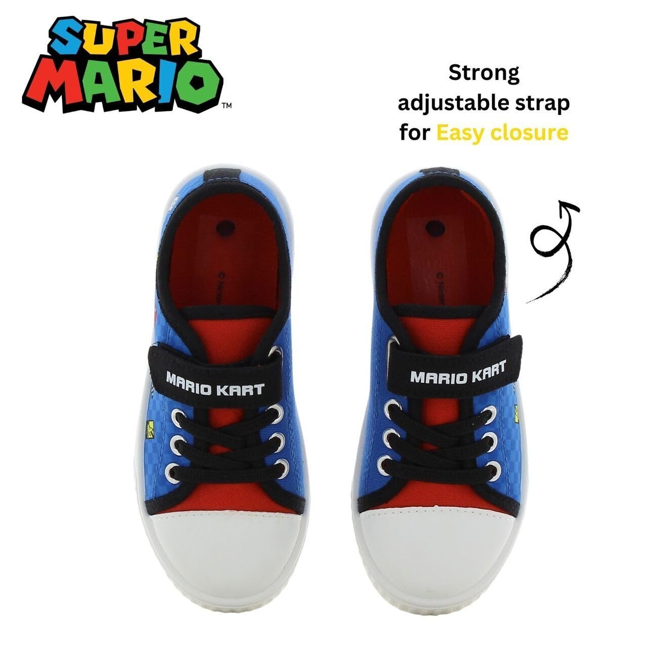 Leomil Super Mario Sneakers Bambino Scarpe con Luci Bambino, Perfette per la Scuola e Il Tempo Libero