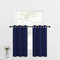 Vista 49 de NICETOWN - Cortinas opacas graduadas para ventanas pequeñas del baño, cortinas de privacidad de 30 pulgadas de largo para mini lavandería y cocina