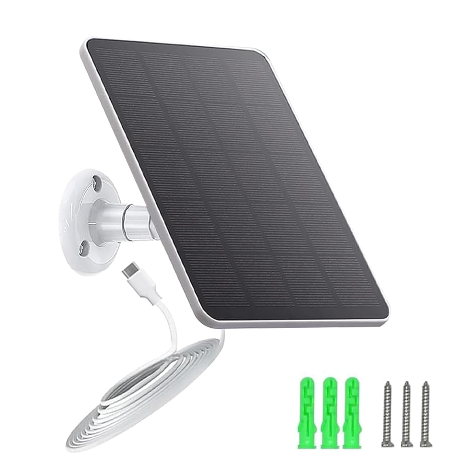 5W 5V Solar Panel Suitable for Ring/Eufy/Blink doorbells and Security Cameras, Weatherproof mini Solar Charger with USB Output, Providing Continuous Power, Easy to Install