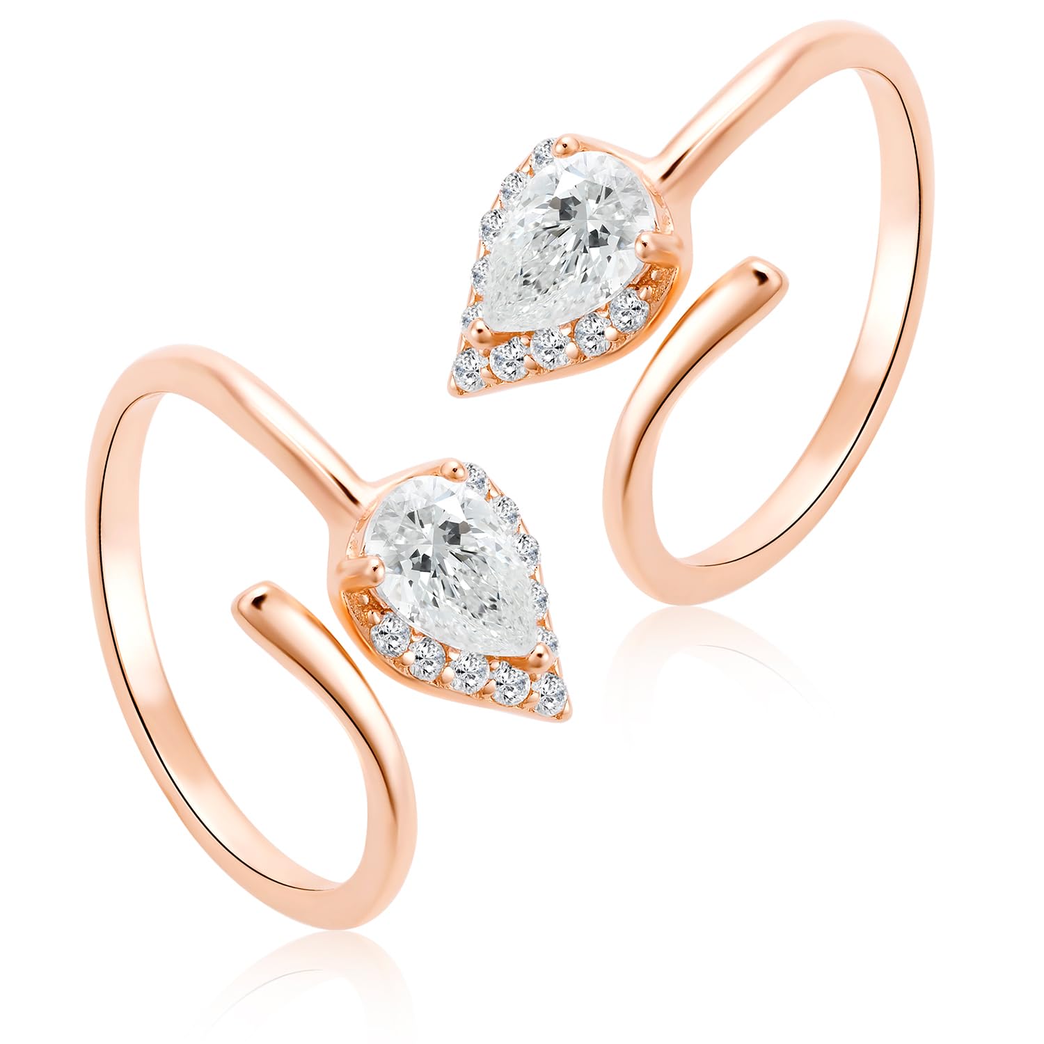 Cubic Zirconia Studded 925 Sterling Silver Adjustable Toe Ring Antique Comfortable Bichiya Gift for Women