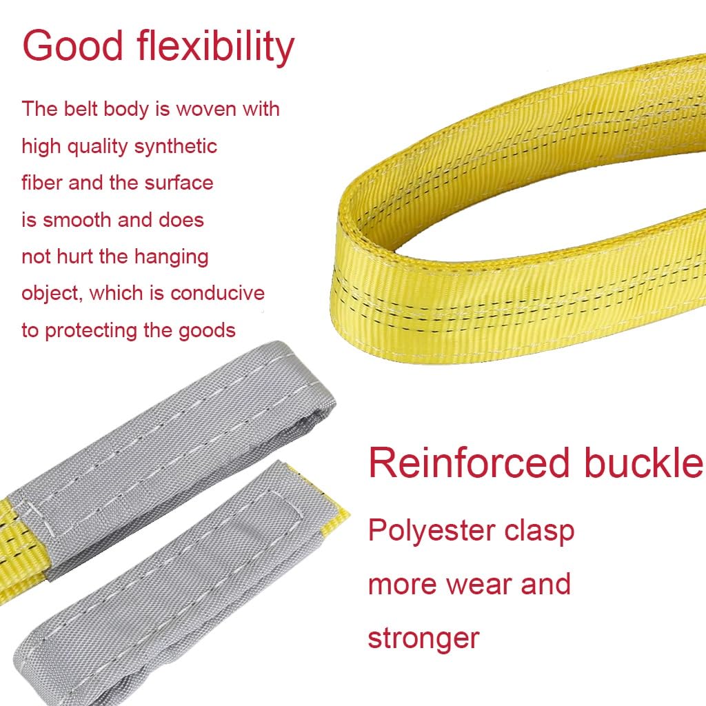 Flaches, Flexibles Hebeband für Industriekrane, weiches, weißes, verdicktes Hebeband, Industrieseil für Anhänger, 3 t – 6 m,3t-6M