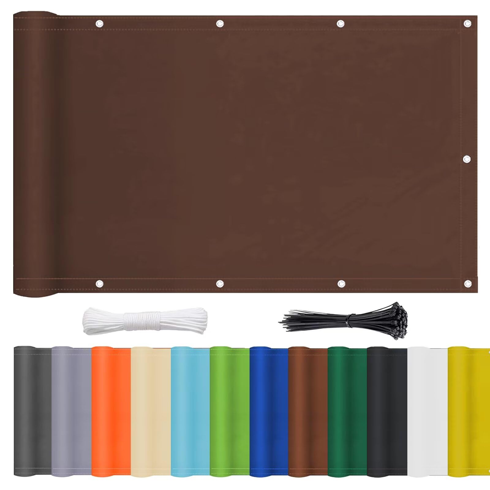 Frangivisto Balcone Impermeabile Rettangolare Protezione UV Marrone 0.7x10m