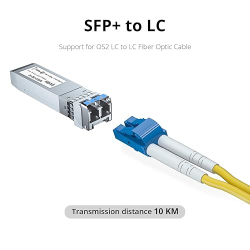 Miniatura 3 de ipolex Módulo SFP+ 10GBase LR de modo único, Transceptor de fibra óptica 10G SFP LC 1310nm para Cisco SFP-10G-LR, Ubiquiti UniFi UF-SM-10G, Meraki