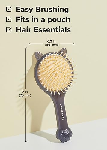 Miniatura 8 de I DEW CARE Tap Secret - Cepillo de pelo desenredante con espejo, diseño bonito y ergonómico, para todo tipo de cabello, para mujeres, hombres y