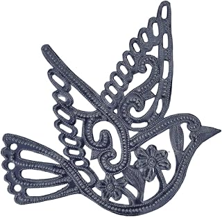 Hand Cut Dove of Peace, Fair Trade Haitian Metal Art 7" x 6.5", Wall Hanging Peace Symbol, Garden Spring Home Decor