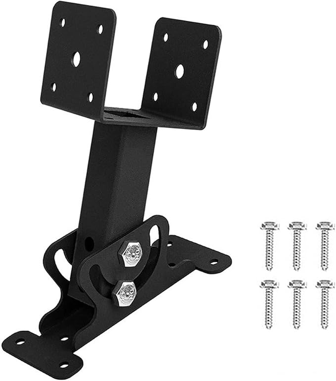 Soporte Ajustable para Viga de Pergola, Montaje para Techo de Pergola, Acero al Carbono Recubierto en Polvo Negro, 1 Unidad con 6 Tornillos miniatura 2