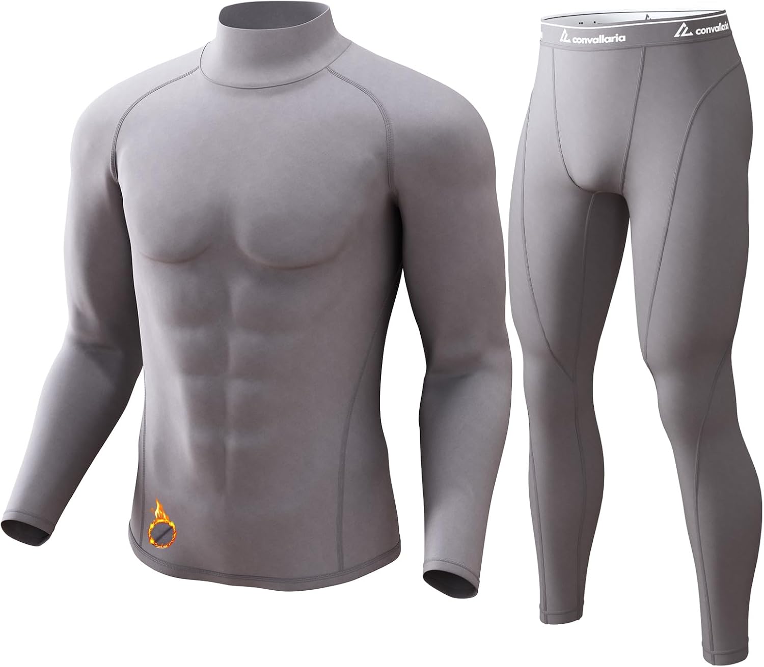 CL convallaria Thermal Underwear for Men Long Johns Fleece Lined Hunting Gear Set Base Layer for Cold Weather XS-4XL