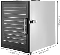 Vista 2 de Deshidratador de alimentos de 10/12 bandejas de acero inoxidable, secadora de cecina, soplador comercial de 800 W de temperatura + control