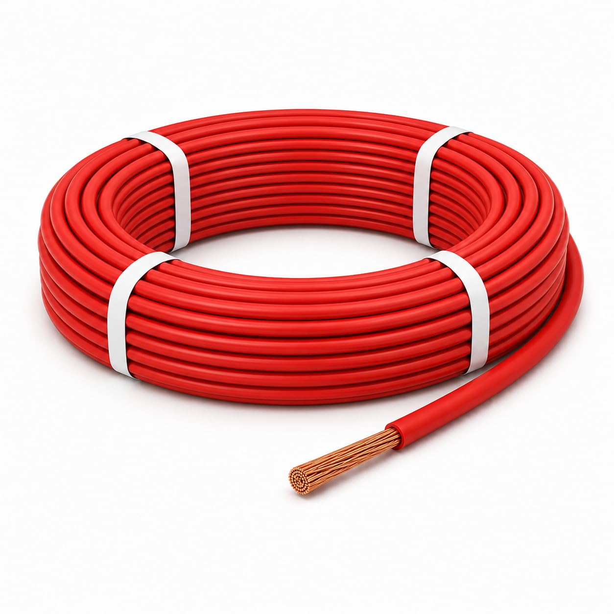 MKGT 6mm² 9 AWG Automotive Cable 50A Single Core Stranded Copper Wire 12V 24V Battery, Solar, Inverter & Car Audio Wiring (Red, 30M Roll)