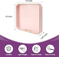 Vista 65 de Gifturbo Bandeja negra para servir, bandejas decorativas de mármol con asas, bandeja de mesa auxiliar, bandejas de plástico rectangulares otomanas