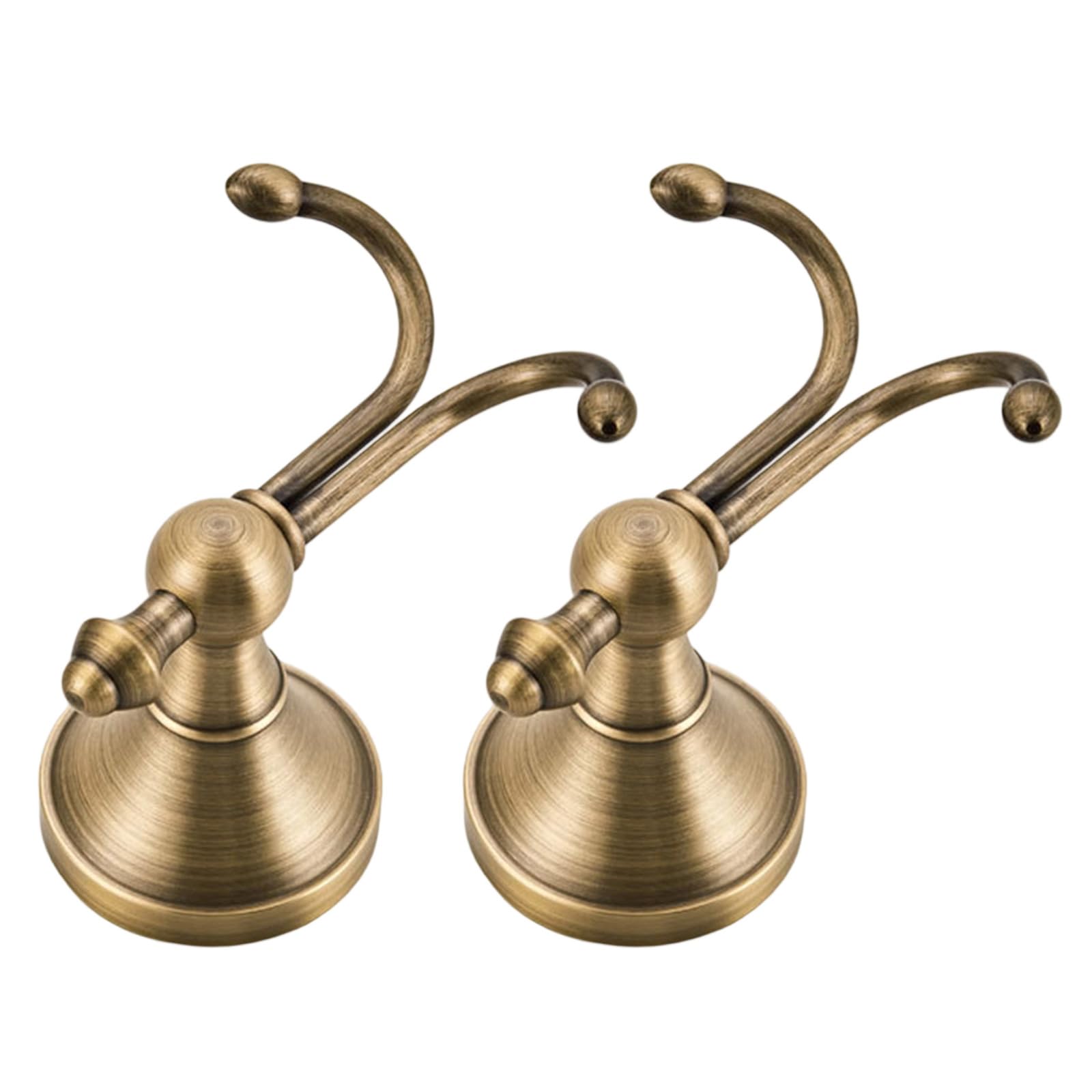 Buxuaaaa C Wall Mounted Oat Hook Vintage Brass Wall Hook Towel Hanger Metal Double Prongs Oat Hat Hanger Hardware Enduring Towel For Hat Lothing Metal Hardware