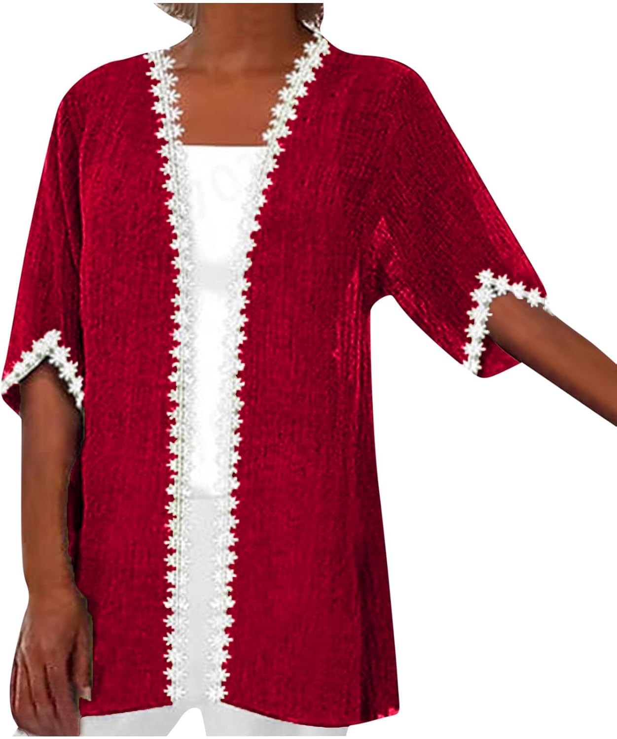 Cardigans for Women Summer Lightweight Open Front Short Sleeve Tunic Cardigans, Shawls, Casual Beach Cover Ups