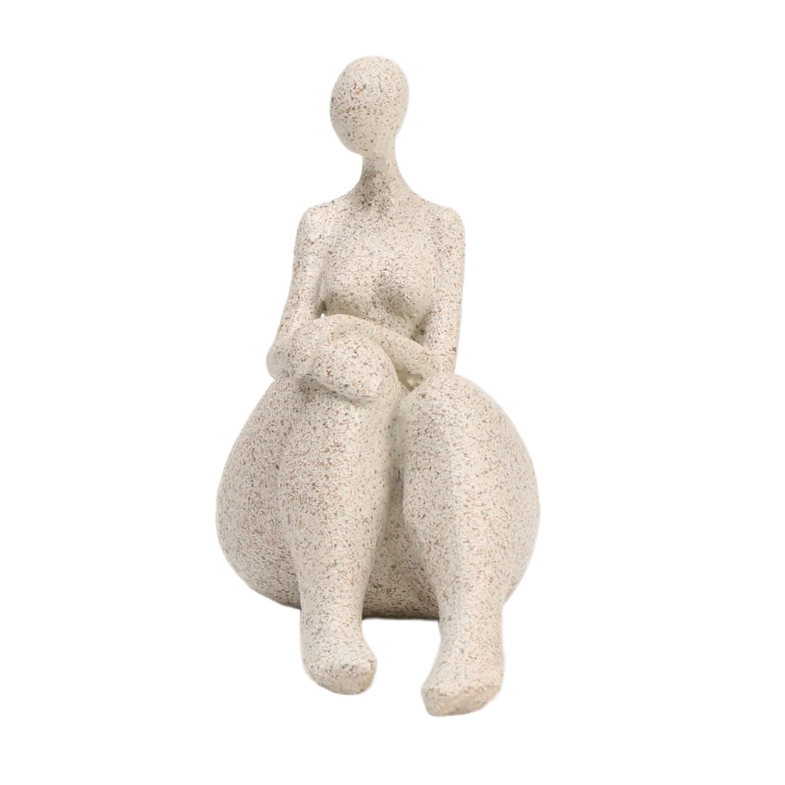 AWJUWHBJ Abstract Fat Woman Figure Ornament Sandstone Resins Art Lady Sculpture For Enhancing Aesthetic Appeal In Any Space Artistics Home Accent