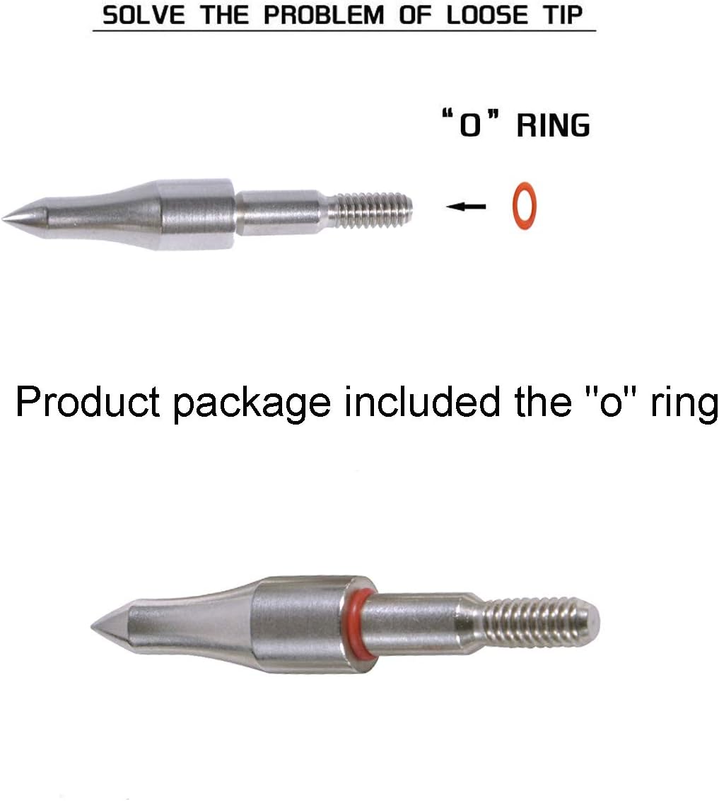 AMEYXGS 12/24 Pack Archery Field Points 5/16 inches Cutting Diameter 75/100/125/150/200/250/300 Grain Stainless Steel Arrow Tip Arrow Points for Target Practice and Hunting