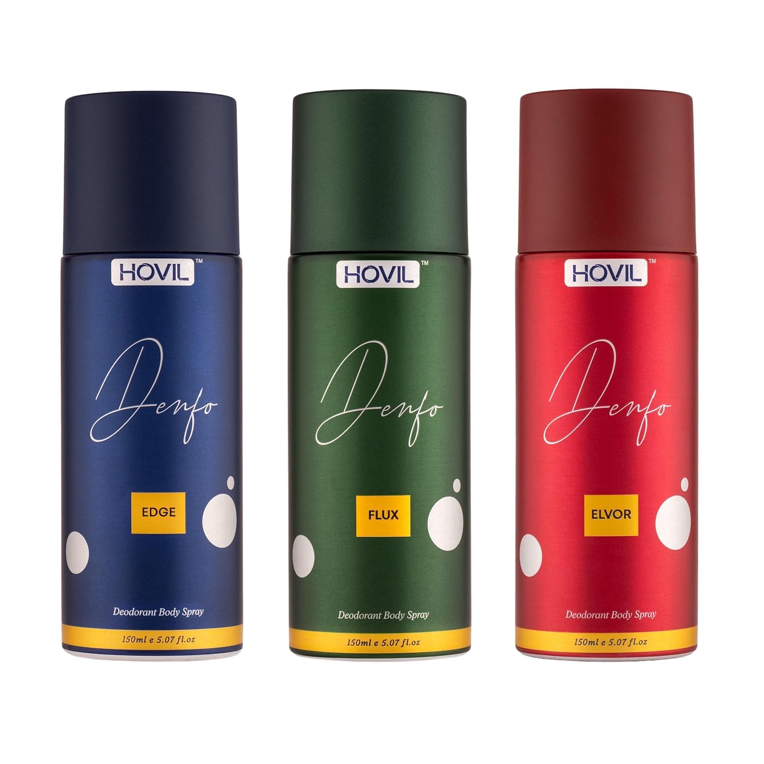 Denfo Deodorant Body Spray for Men Combo Pack of 3 x 150ml | Edge, Flux & Elvor | Fresh Fragrance Body Spray | Daily Grooming Spray for Office, Gym, Travel & Everyday Use-image-20