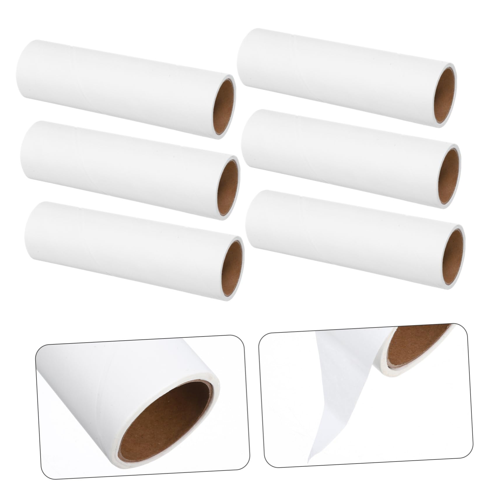 VALICLUD Repuesto de Rodillo Quitapelusas Reutilizable, Papel Adhesivo, 10 Rollos de 50 Hojas, Fácil de Cambiar, para Ropa de Cama y Asientos de Coche | 50 Hojas por Rollo, Diámetro Interior 38mm, Uso Versátil y Reutilizable, para Asientos y Tapicería