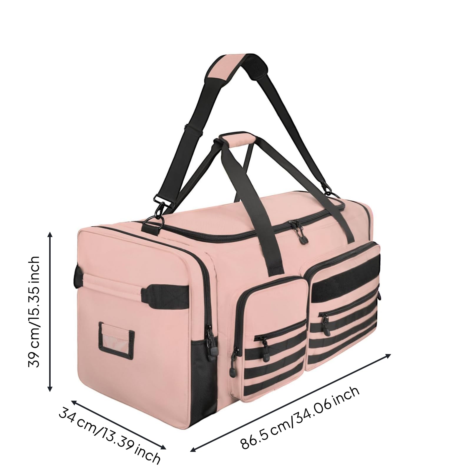 predolo Borsone con Tracolla Regolabile Impermeabile Borsone con Tasche Laterali Grande Capacità Borsa da Baseball per Allenamento, Array, Rosa Carne