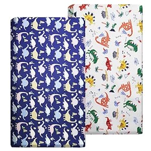 Drap-housse pour lit bébé 120 x 60 cm 100 % jersey de coton doux (dinosaure, 120 x 60 cm)