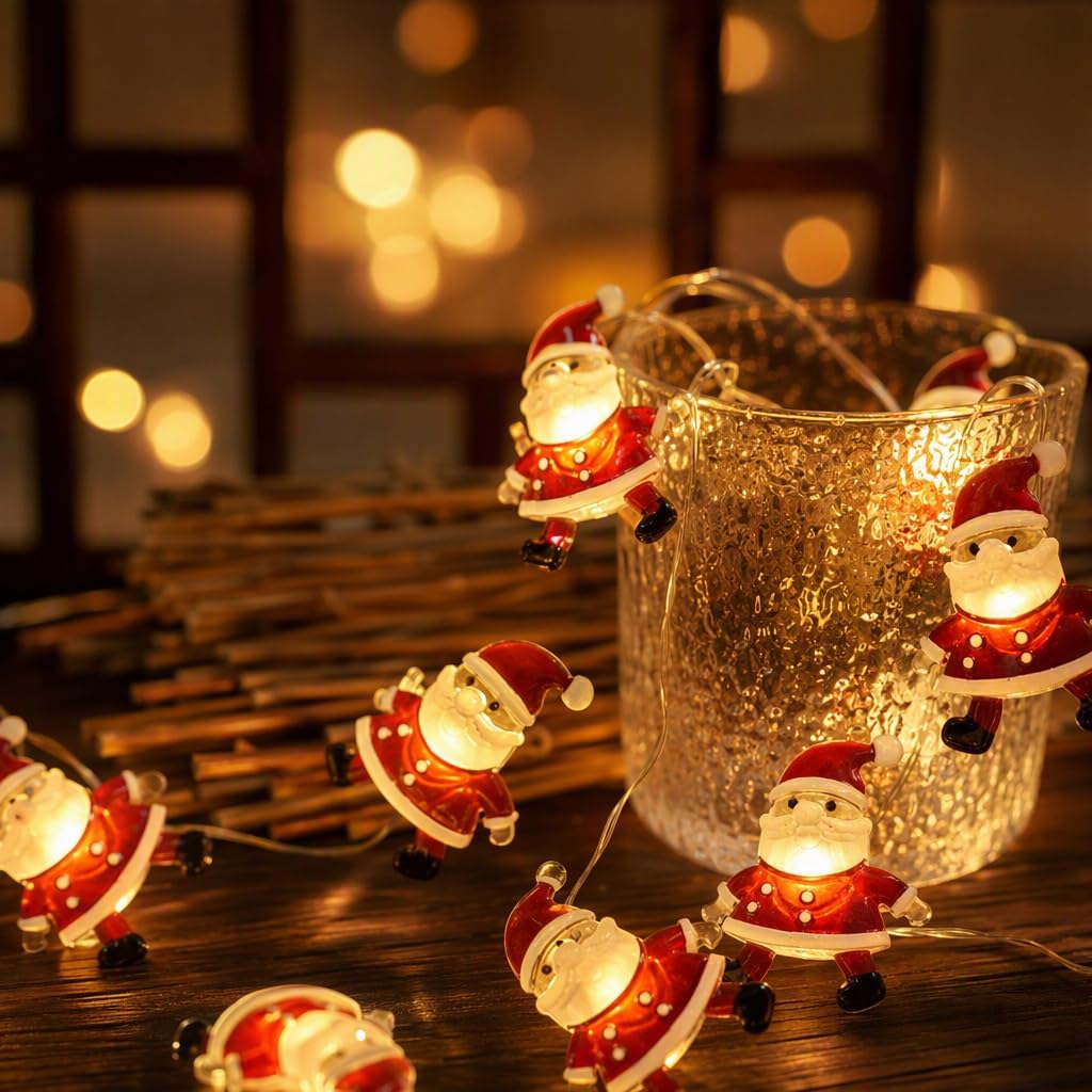 3m 30 LED Christmas String Lights,Battery Fairy Lights​ Indoor​，Santa Claus