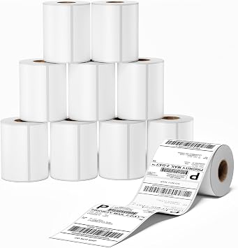 4x6 Thermal Shipping Labels 10 Rolls 250PCS/Roll | Pack of 2500 4x6 Roll Labels, Compatible with JADENS, ASprink, Phomemo, Rollo, Zebra, Omezizy and Other Thermal Printers