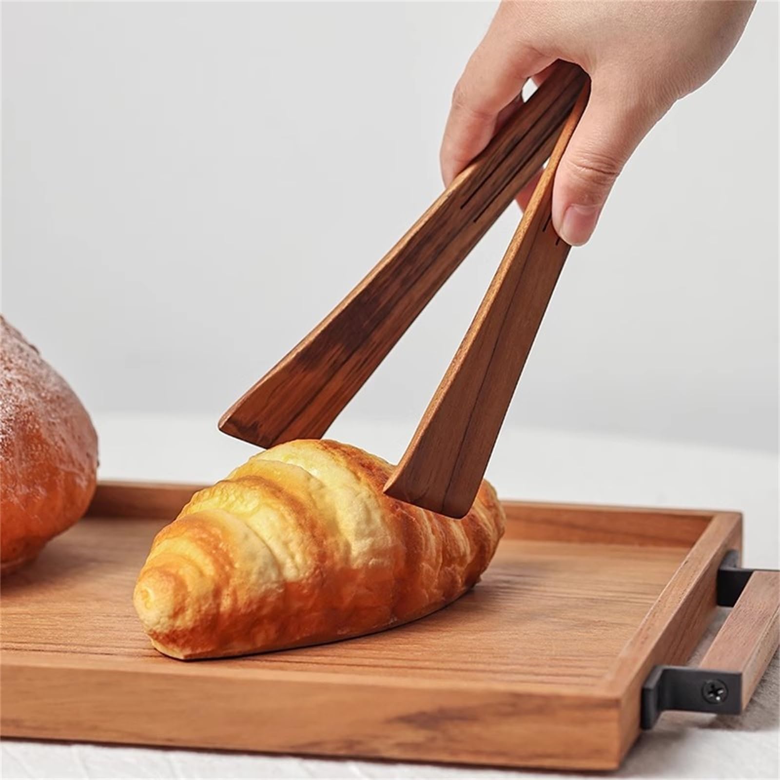 Amazon｜トング 折りたたみ式パンクリップ ヴィンテージ木製パンサラダ