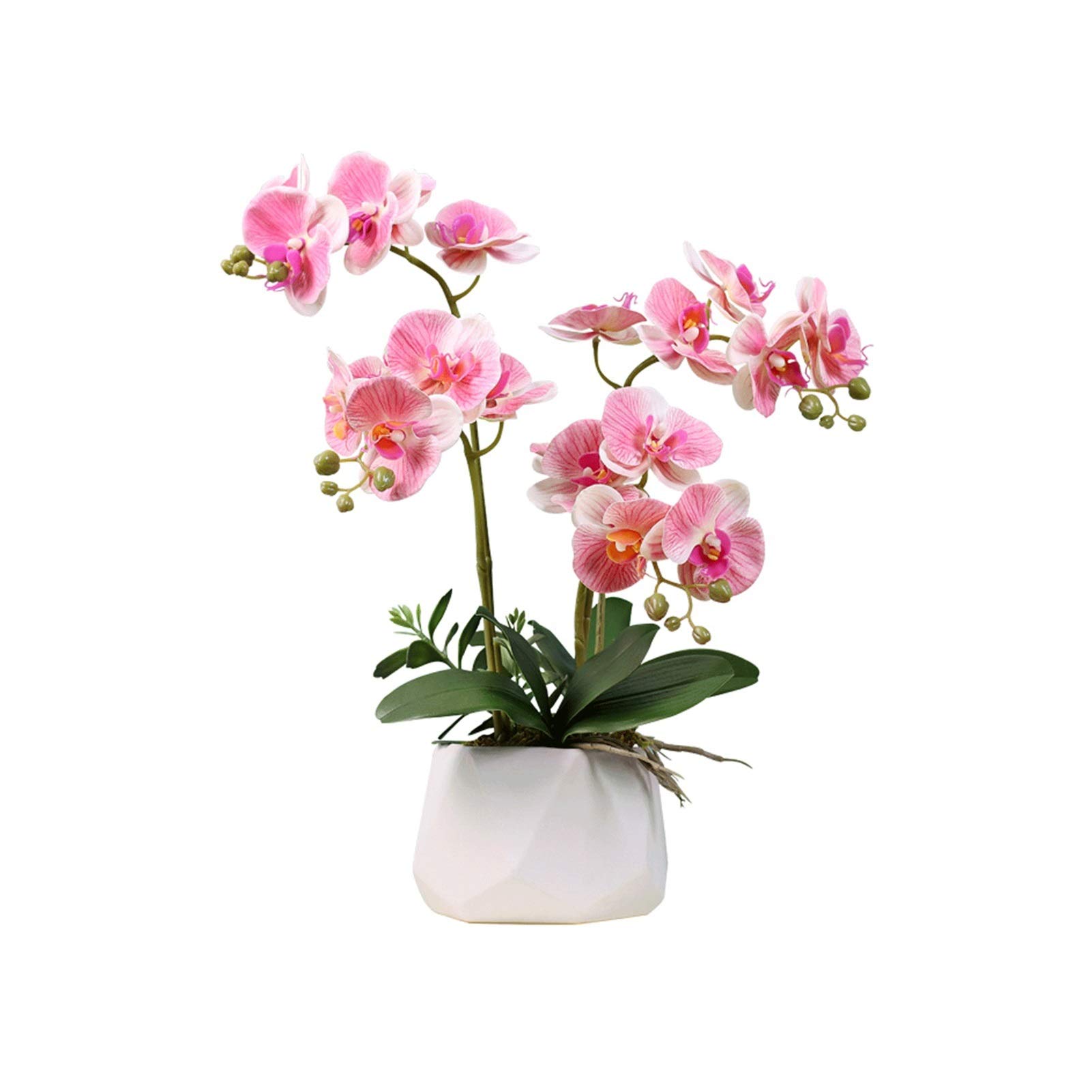 Orchidée artificielle 50cm en pot céramique pour décoration de table salon et bureau moderne