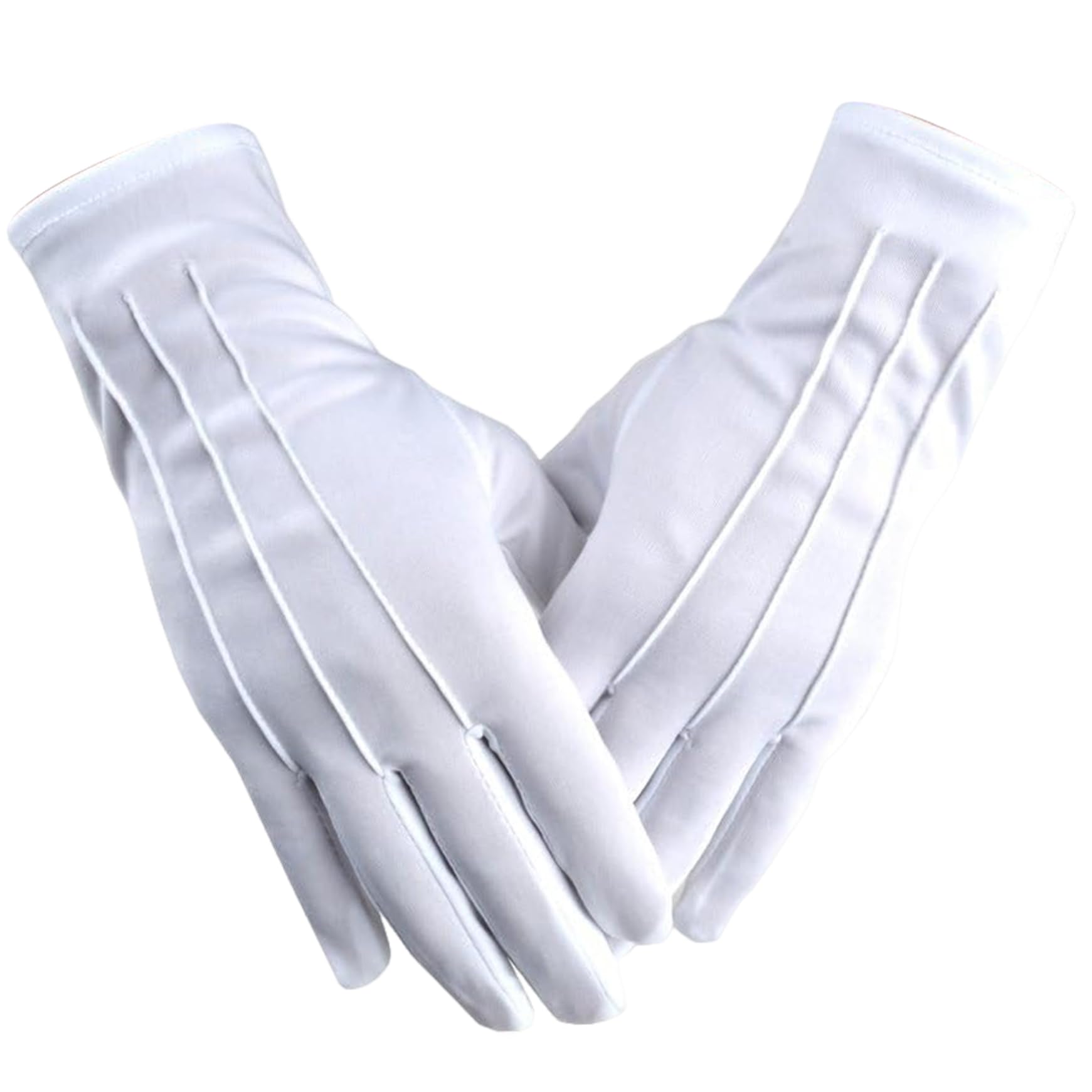 CNAFGBGG 1 Pair White Gloves, Stretchy Non-Slip White Cotton Gloves, Soft Breathable Comfortable Practical Parade for Catering, Waiters, Santa, Parades, Doorman.
