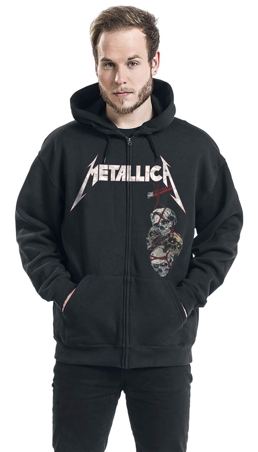 Metallica Death Reaper Zip Up Hoodie Sweatshirt Black Desertcart