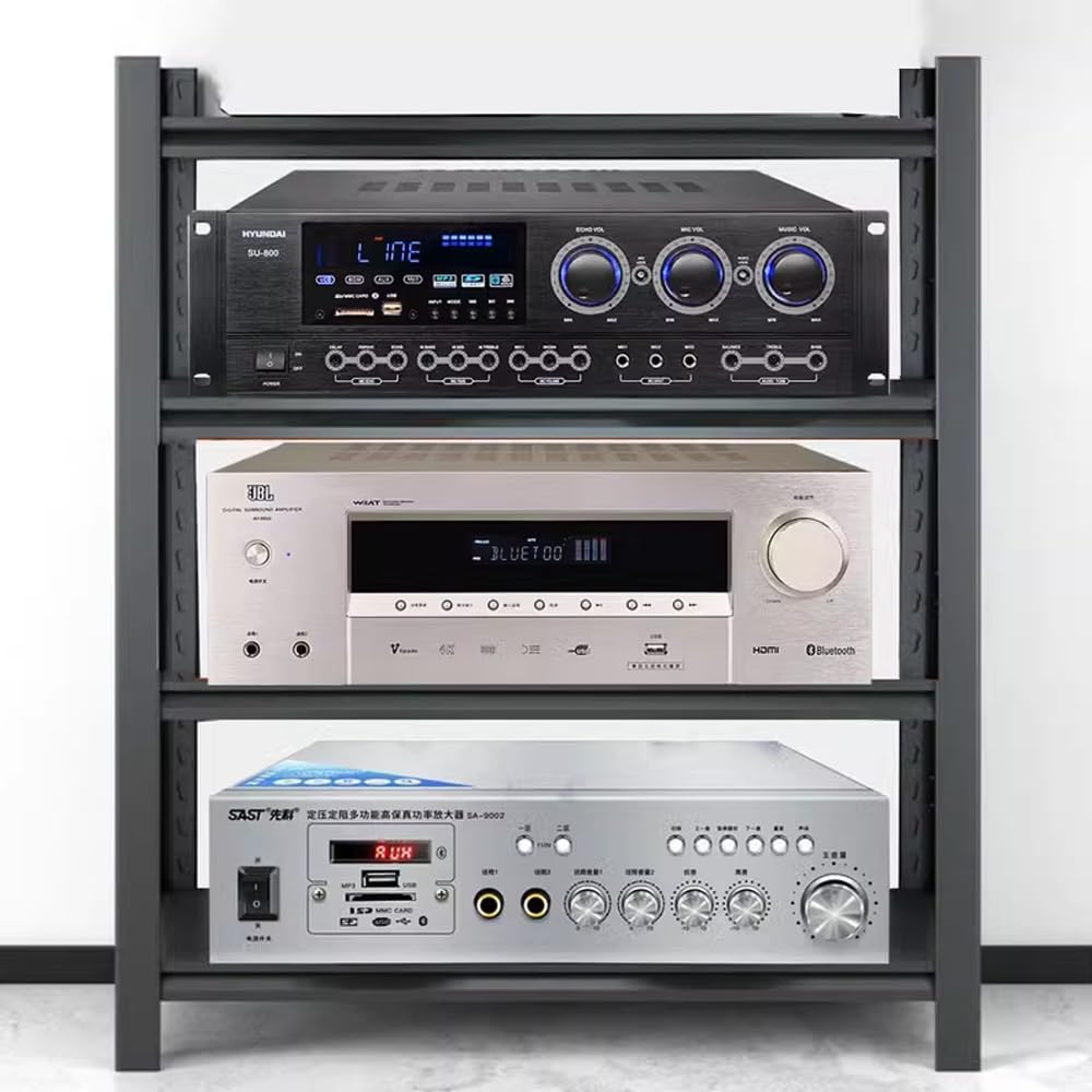 Support HiFi 3/4 niveaux à étagères réglables pour sublimer vos soirées vinyles au salon