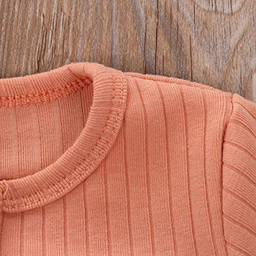 Kuriozud Newborn Baby Girl Boy Zipper Footie Pajamas Ruffle One Piece Romper Jumpsuit Sleeper (Pink Zipper Footie, 0-3 Months) #TOP4