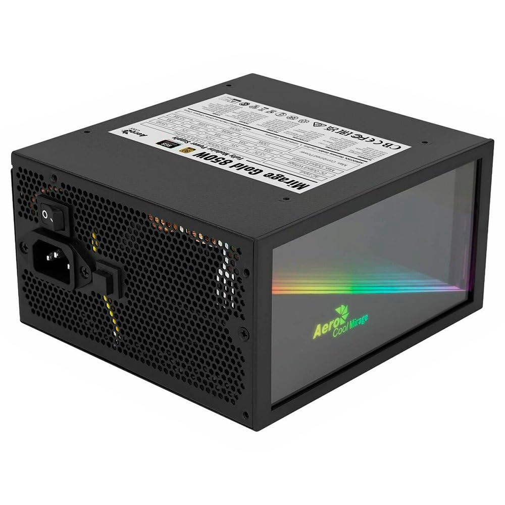 Aerocool MIRAGEGOLD850M Alimentatore PC Modulare RGB 80 Plus Gold, Condensatori Giapponesi