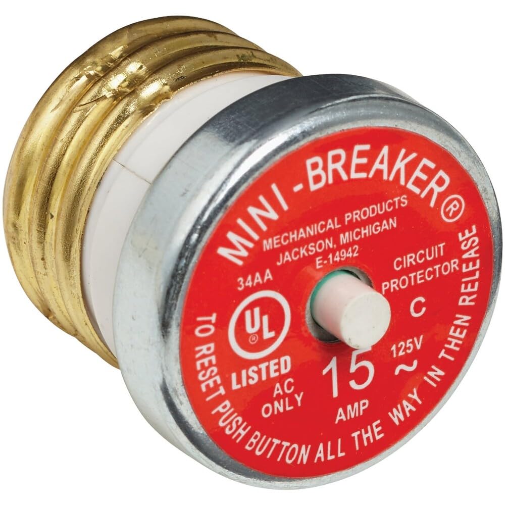 Bussmann 15A 125V Time-Delay Mini-Breaker - 1 Each — Amazon image 2