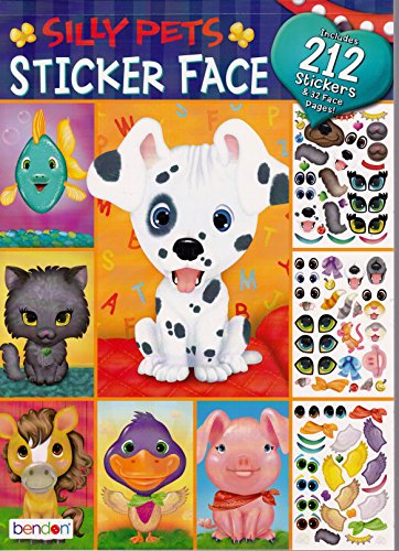 Bendon Silly Pets Face Repositional Stickers Fun Activity Book