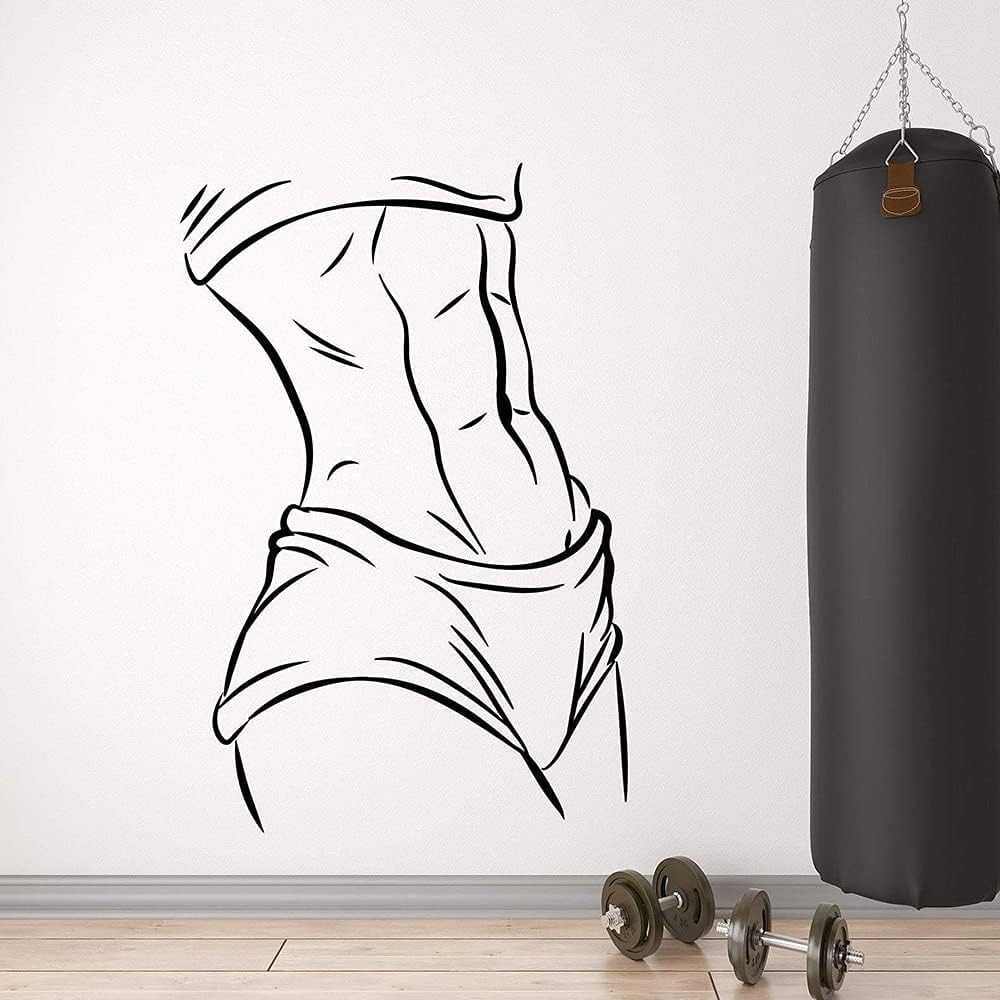 QIANGTOU Muscles Beautiful Body Fitness Girl Gym Vinyl Wall Sticker