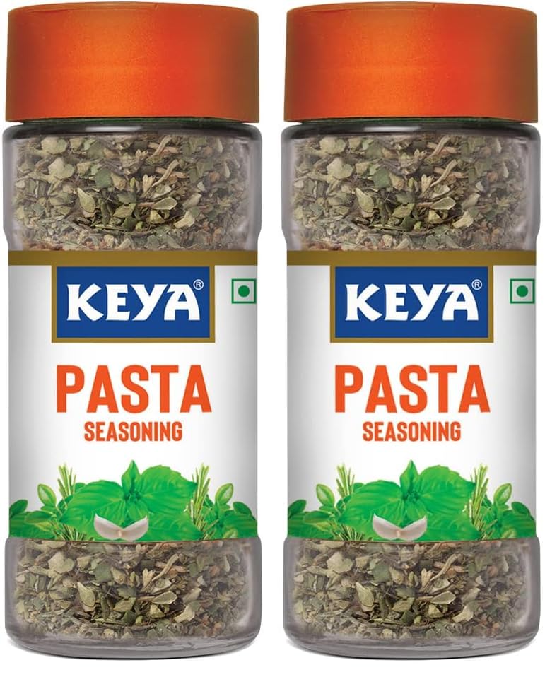 Image of Keya Pasta Seasoning | All Natural & Healthy Spice Blend for Pizza, Pasta & More | Glass Bottle | Premium Herbs and Spices | Contains Freeze dried herbs| Export Quality | No Preservatives | The rich aroma that lasts | 40g