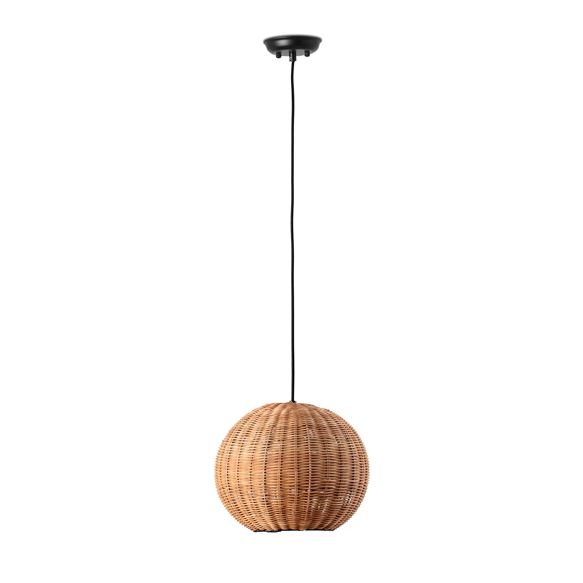 Suspension HAKA 300 Faro Barcelona rotin noir pour illuminer votre salle a manger