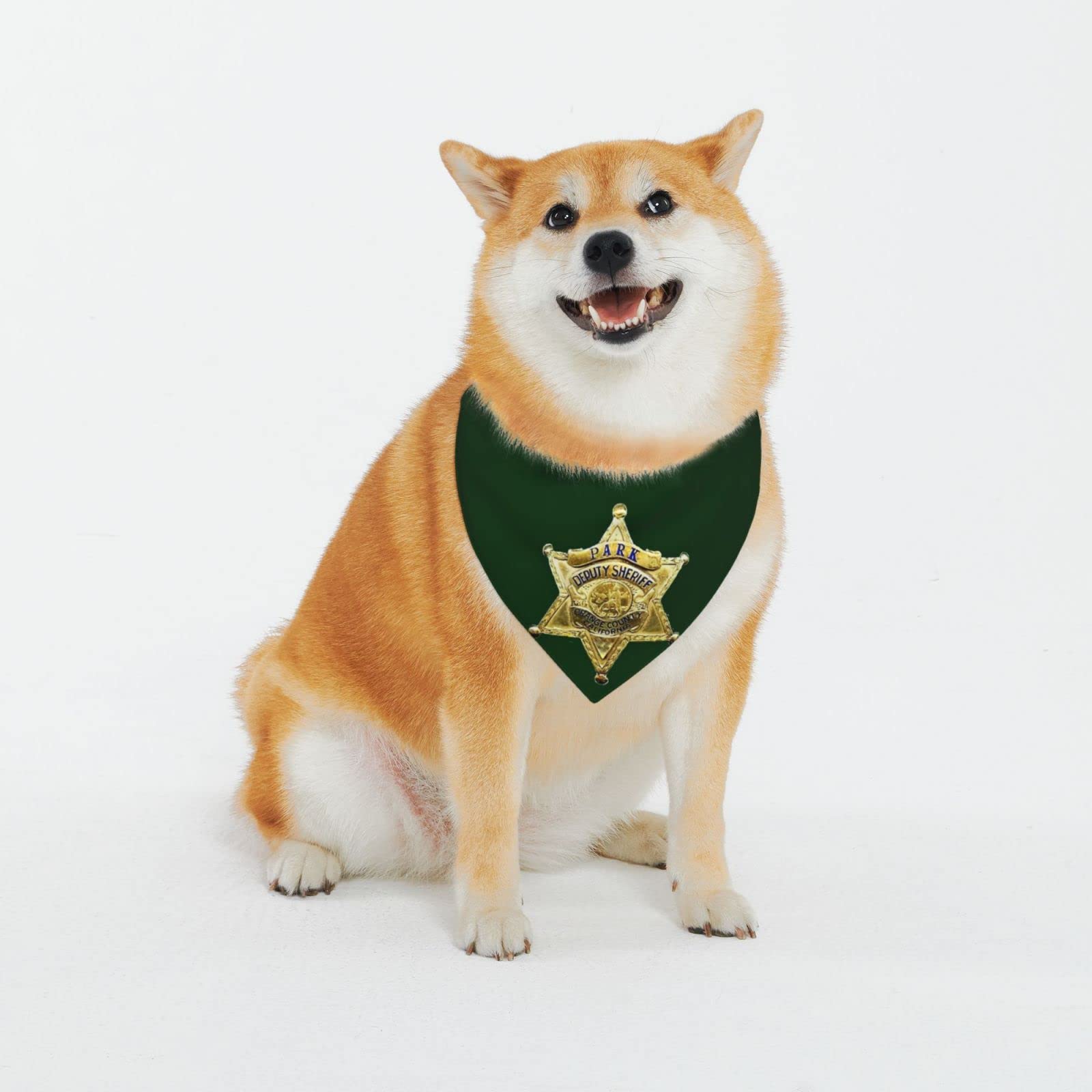 Sipeigyd Sheriff Badges Dog Bandanas with Buckle Boy Bulk Pet Scarf Adjustable Soft Triangle Bibs Accessories for Small Medium Large Puppy Cats