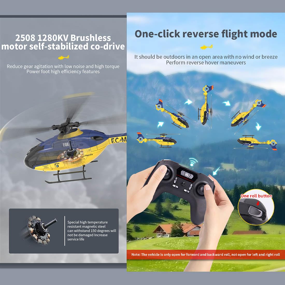 EC135 フライバーレスヘリコプター 6チャンネル(フルセット完成品) Amazon.co.jp: Yu Xiang EC-135 RCヘリコプター 1/36スケール 2.4G 6CH
