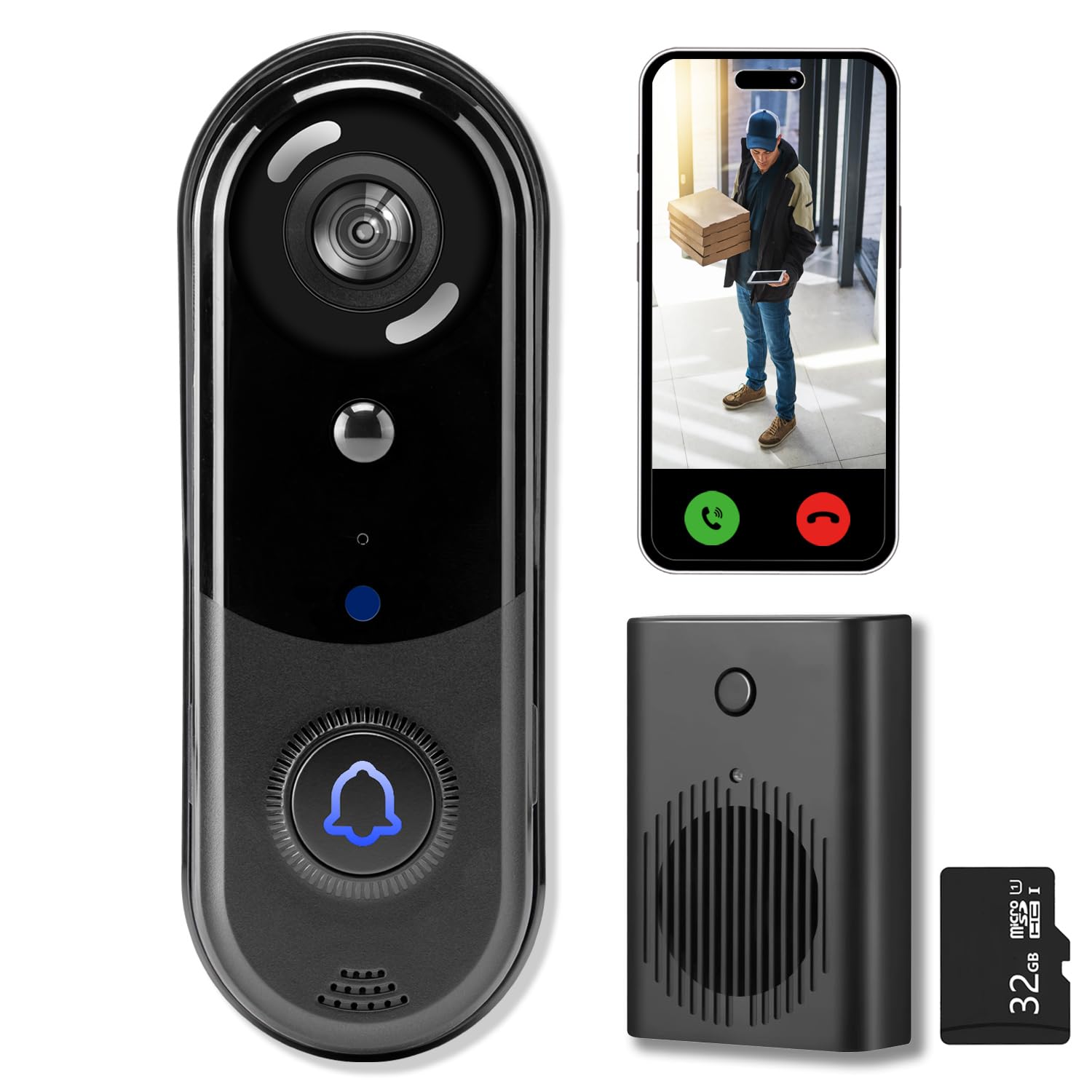 Xodo Gazingsure Smart Video Doorbell Ring Video Doorbell AOSU