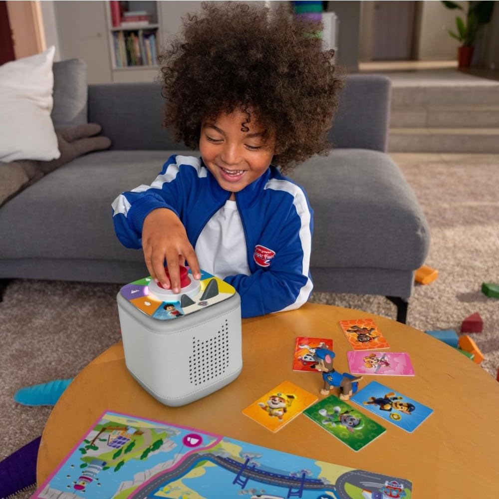 tonies Toniebox 2 Tonieplay Bundle Incl. 1 Tonieplay Spiel + Controller: Paw Patrol, Mondgrau, Audioplayer für Hörbücher, Lieder, Einschlafen und Tonieplay für Kinder
