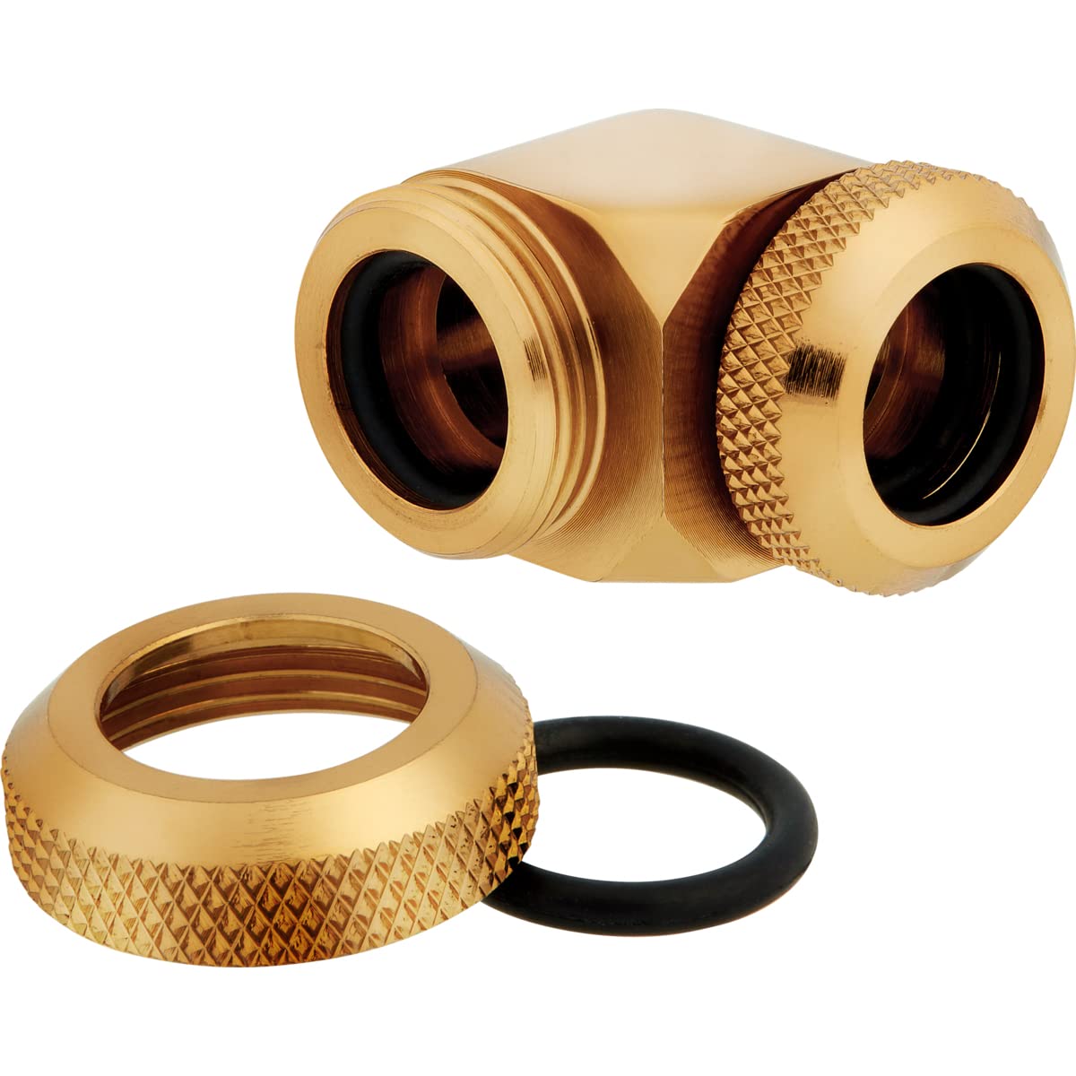 Corsair Hydro X Series XF Hardline 90 Degree 12mm OD Fittings, Twin Pack (Solid Brass Durability, Quality Finish - Image 2