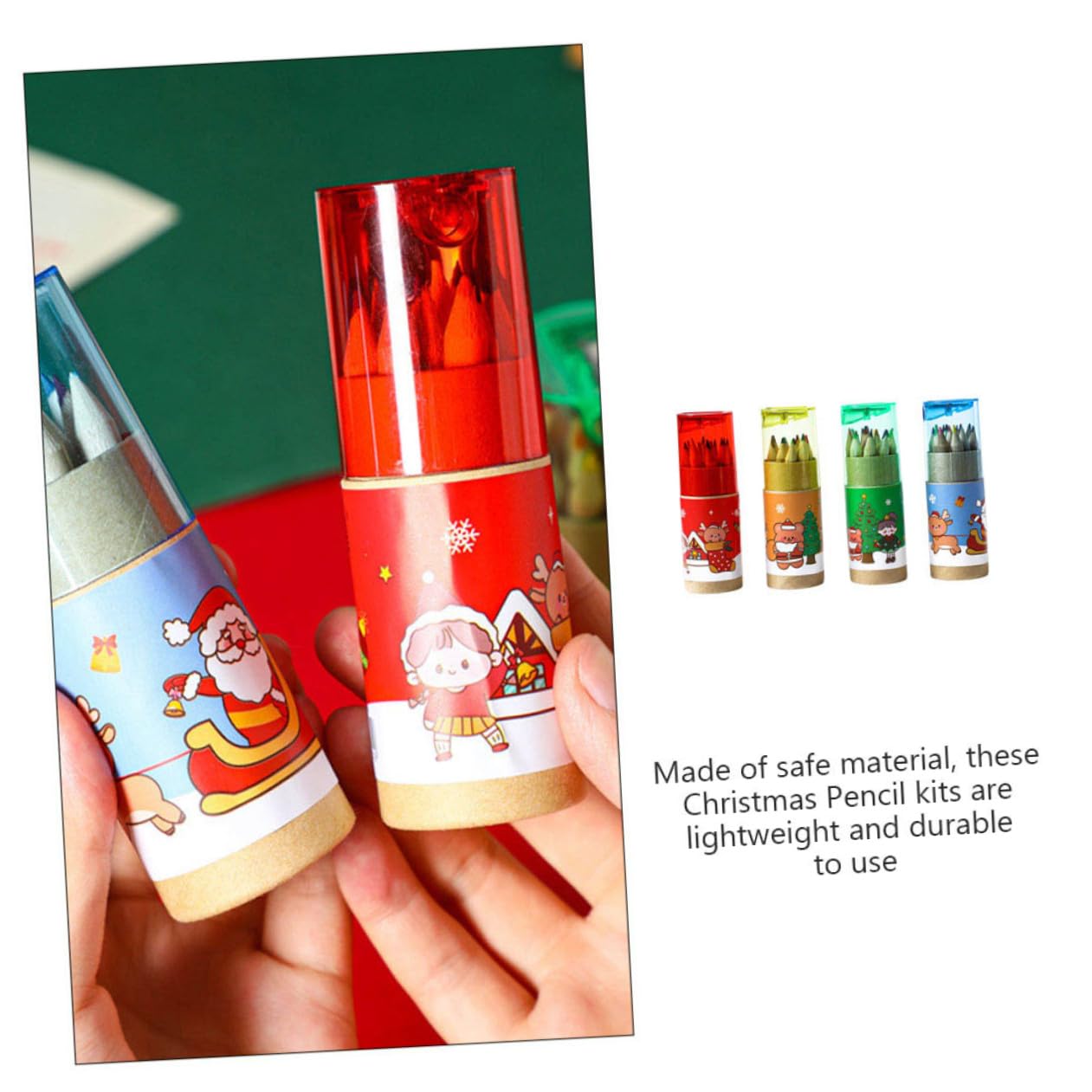 5 Ensembles Crayons De Couleur Pratiques 12 Crayons De Couleur Crayons De Noël Avec Gomme Pour Enfants Pour Enfants Crayons De 4 boîtes * 5