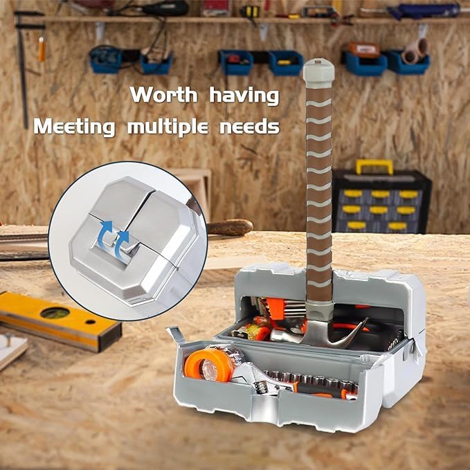 Miniatura 4 de HYUNLAI Thor Hammer - Caja de herramientas multifuncional, kit de herramientas de martillo Thor, juego de herramientas para el hogar, herramientas