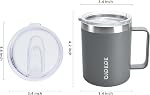 2 pcs Mug de café isolé, BJPKPK 14oz Tumbler isolé avec couvercle, tasses à café en acier inoxydable avec couvercle antidérapant