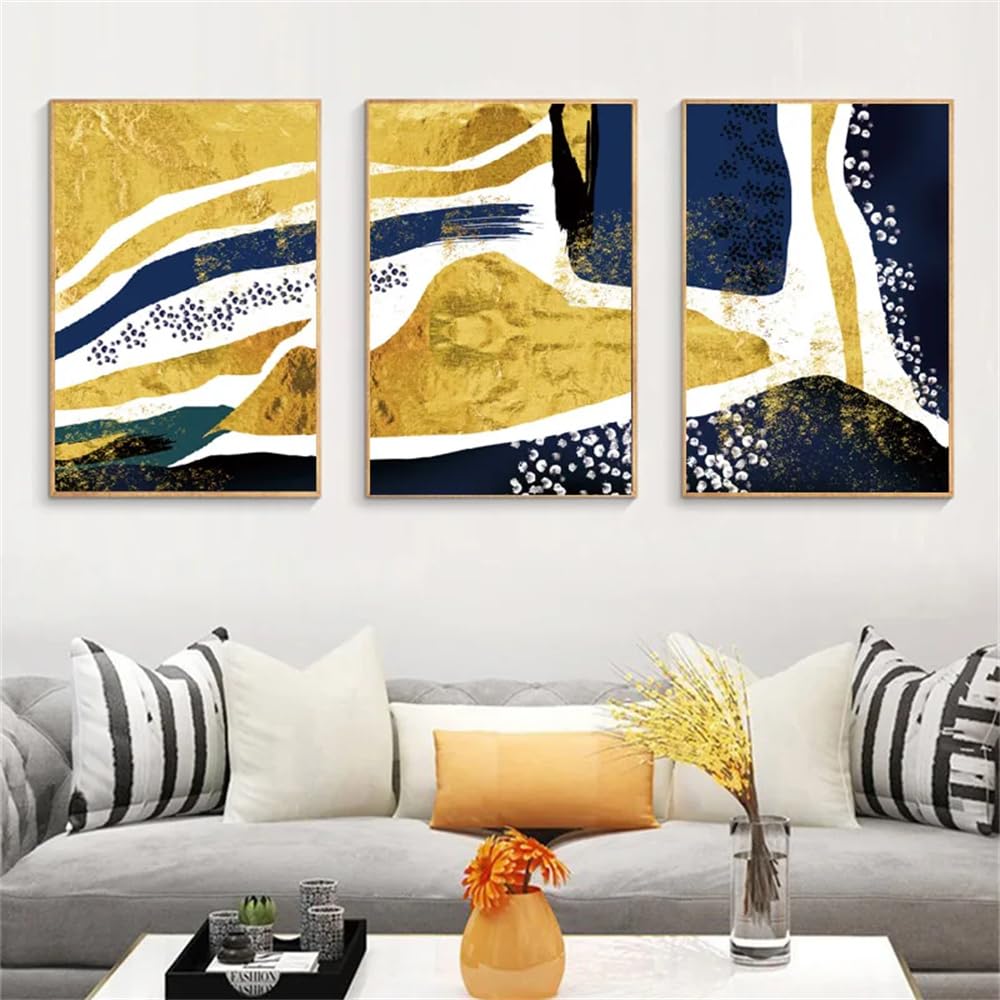 WUHBCZ Wall Posters-Modern Nordic Golden Poster Canvas Painting Wall Art Abstract Picture Printing for Living Kitchen Office Room Home Decoration-40 * 50cm/3PCS (No Frame)
