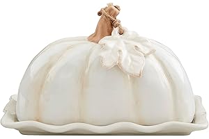 White Pumpkin Butter Dish: Autumnal Magic for Your Table